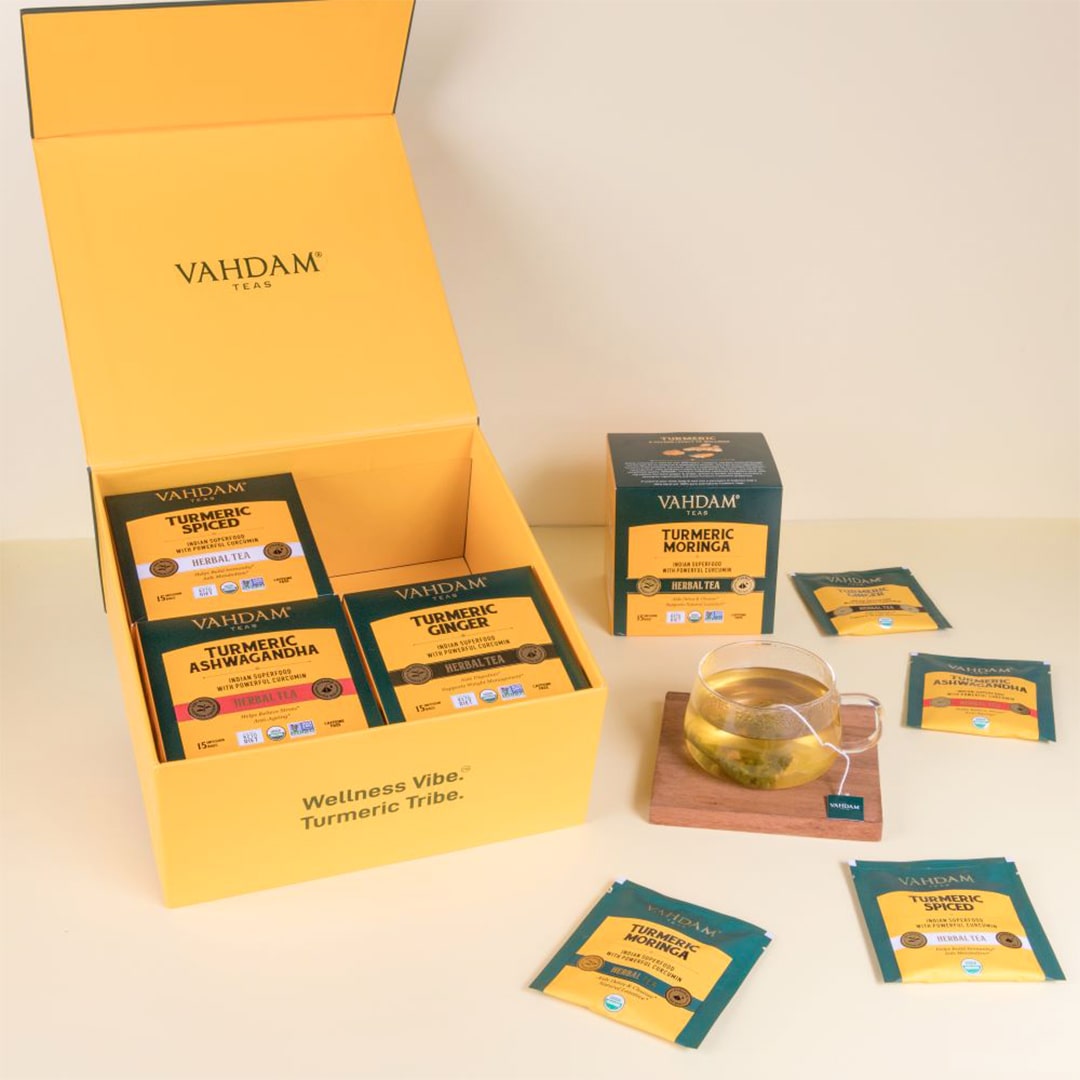 Kit de thé Vahdam 100% naturel - Soin de la peau