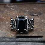 Charger l&#39;image dans la galerie, Classic Claw Stainless Steel CZ Ring | Gthic.com
