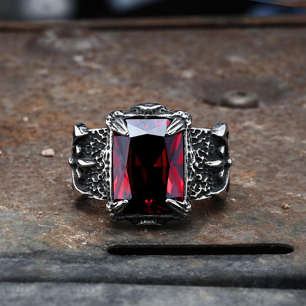 Classic Claw Stainless Steel CZ Ring | Gthic.com