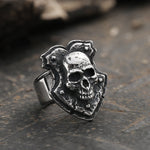 Charger l&#39;image dans la galerie, Ghost Shield Stainless Steel Skull Ring01 | Gthic.com

