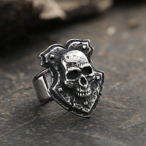 Ghost Shield Stainless Steel Skull Ring01 | Gthic.com
