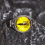 Charger l&#39;image dans la galerie, Gothic Angel Evil Eye Stainless Steel Ring03 yellow | Gthic.com
