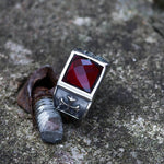 Charger l&#39;image dans la galerie, Gothic Cross Fleury Stainless Steel CZ Ring 03 red | Gthic.com
