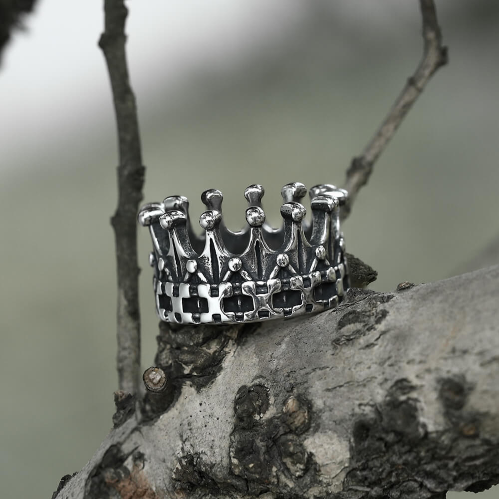 Gothic Crown Stainless Steel Punk Ring 01 | Gthic.com