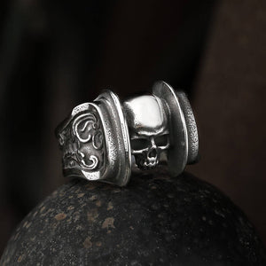 Gothic Pattern Stainless Steel Skull Ring 01 | Gthic.com