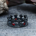 Charger l&#39;image dans la galerie, Gothic Roman Gemstone Crown Stainless Steel Ring | Gthic.com
