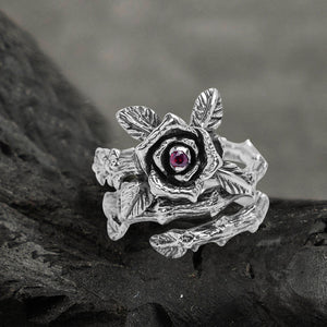 Gothic Rose Sterling Silver Ring 01 | Gthic.com