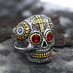 Charger l&#39;image dans la galerie, Kapala Stainless Steel Sugar Skull Ring | Gthic.com
