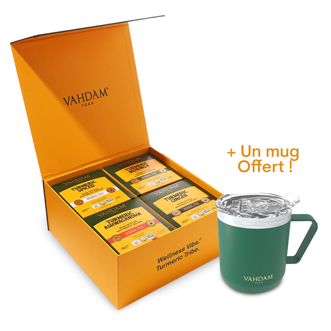 Kit de thé Vahdam 100% naturel - Sérénité
