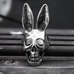 Charger l&#39;image dans la galerie, Bunny Rabbit Skull Stainless Steel Ring | Gthic.com
